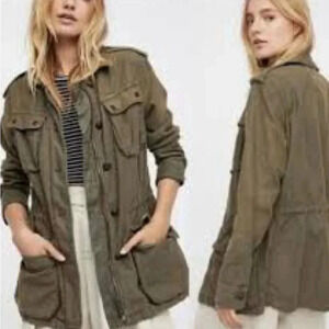 Free People Olive Utility Jacket